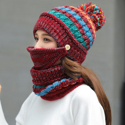 Gorro de Punto Estilo Coreano – Lana con Diseño de Rayas