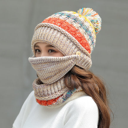 Gorro de Punto Estilo Coreano – Lana con Diseño de Rayas