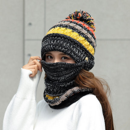 Gorro de Punto Estilo Coreano – Lana con Diseño de Rayas