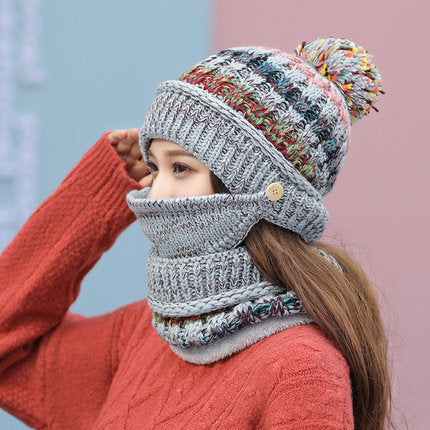 Gorro de Punto Estilo Coreano – Lana con Diseño de Rayas