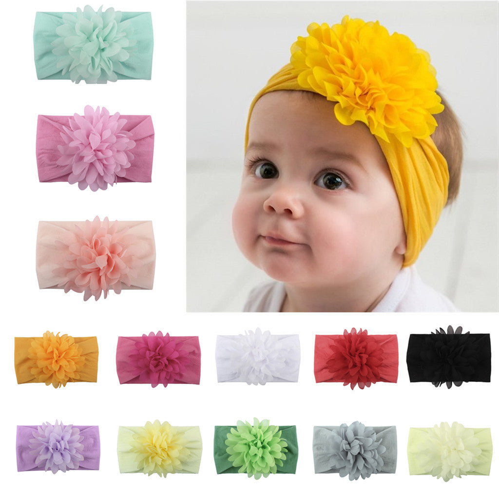 Diadema de Flores de Gasa para Bebé – Accesorio de Princesa