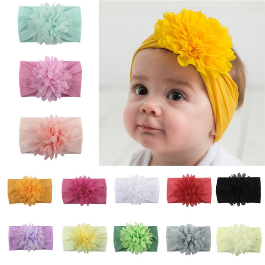 Diadema de Flores de Gasa para Bebé – Accesorio de Princesa