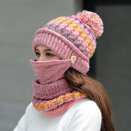 Gorro de Punto Estilo Coreano – Lana con Diseño de Rayas