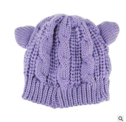 Gorro Beanie Tejido con Orejas de Gato 3D – Hecho a Mano