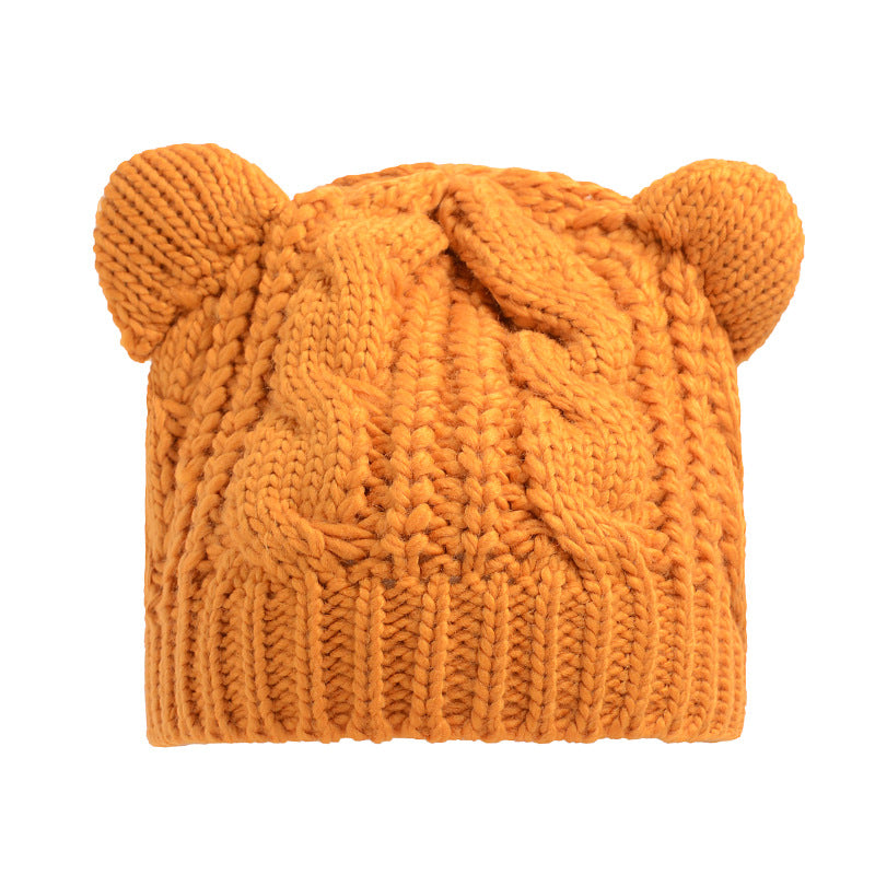 Gorro Beanie Tejido con Orejas de Gato 3D – Hecho a Mano