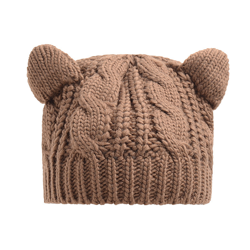 Gorro Beanie Tejido con Orejas de Gato 3D – Hecho a Mano